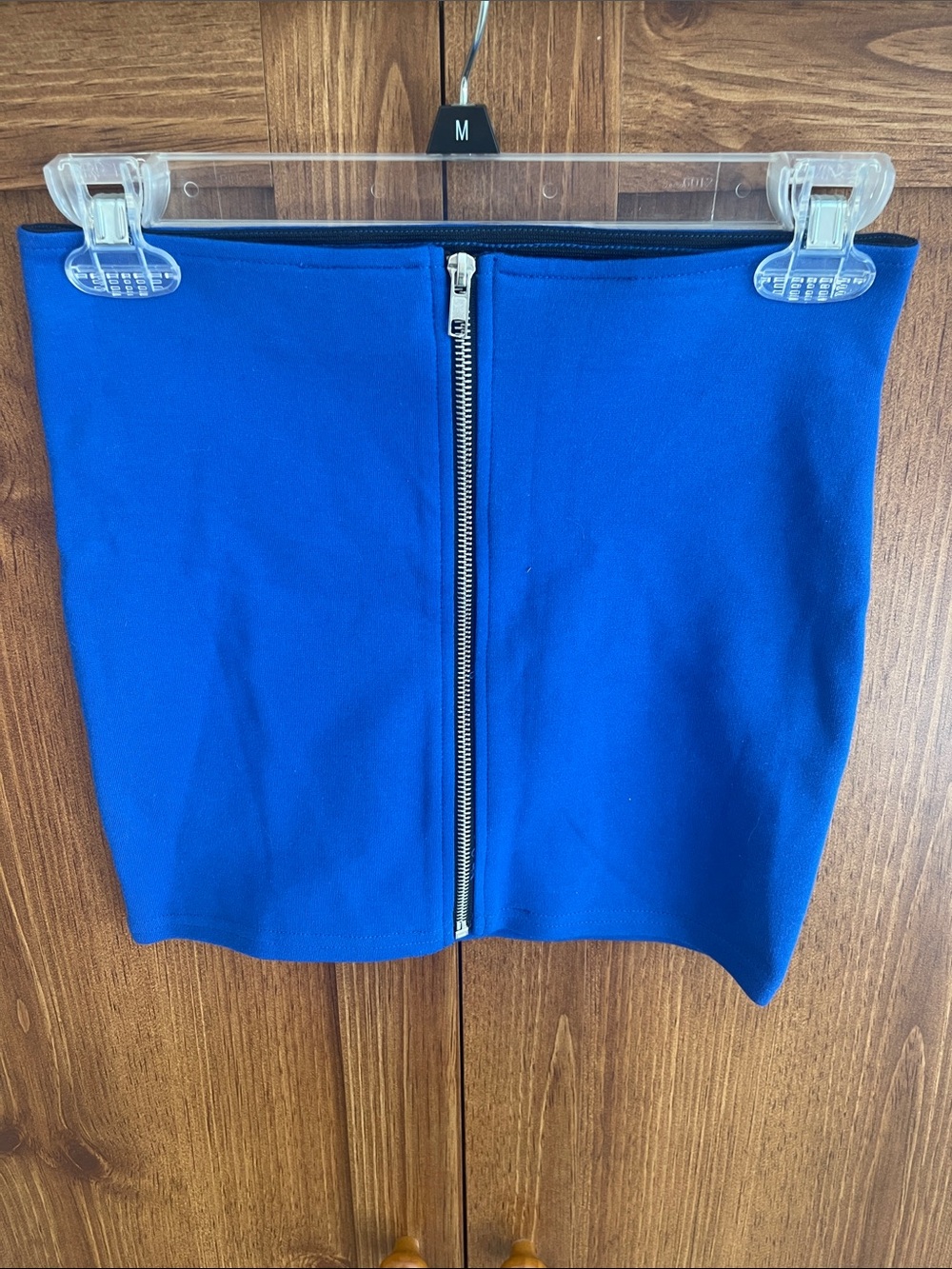 H&M Royal Blue Front-Zip Mini Skirt